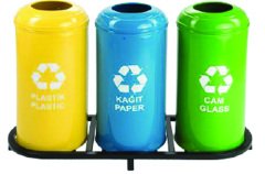 STELTEK GD 4446 - 3 GERİ DÖNÜŞÜM ÇÖP KOVASI SETİ