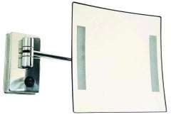 STELTEK  A 0015 Işıklı Çift Mafsallı Krom Kaplama ABS Makyaj Aynası